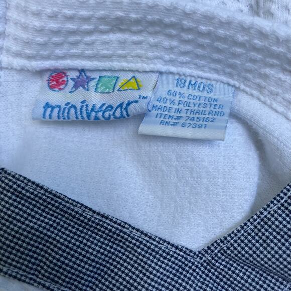 VTG Baby Girl Outfit 18 Mos Miniwear Waffle Knit Dress One Piece Floral Snap - Picture 9 of 9